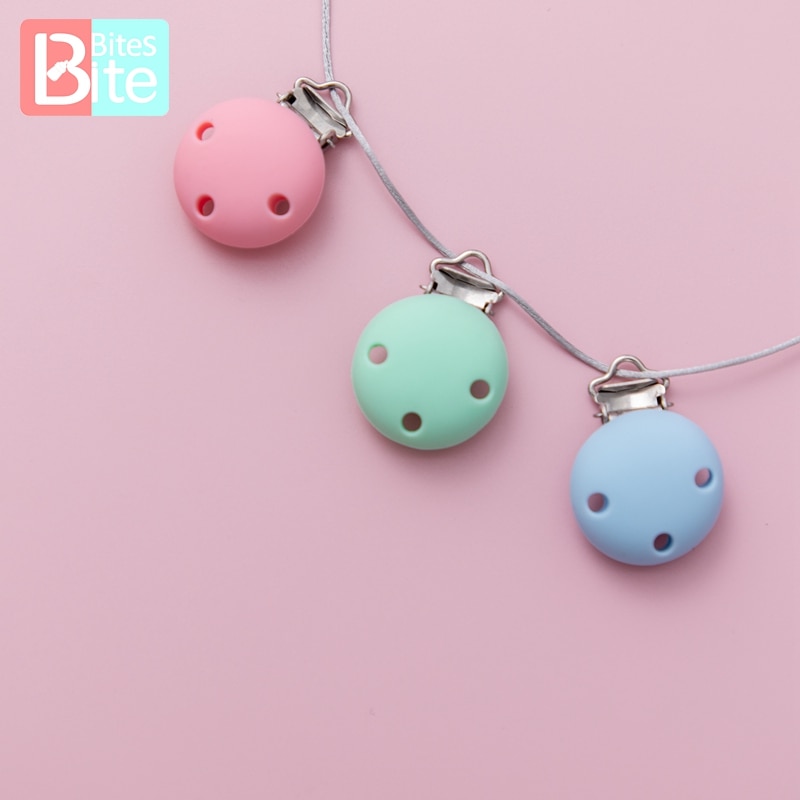 Bite Bites 4pcs Baby Pacifier Clip Three Holes Leopard Marble Round Silicone Holder Clip Infant Nipple Clasps Baby Product